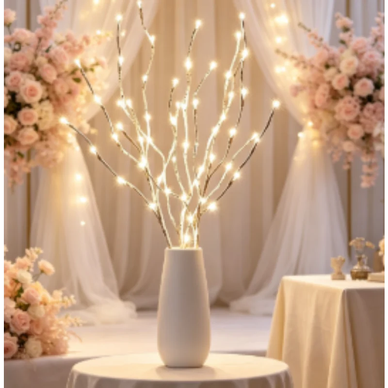 Decorative Fairy Lights Lamp - White Birch Willow Branch, 20 LED Battery Operated, Home Bedroom Outdoor Garden Decoration