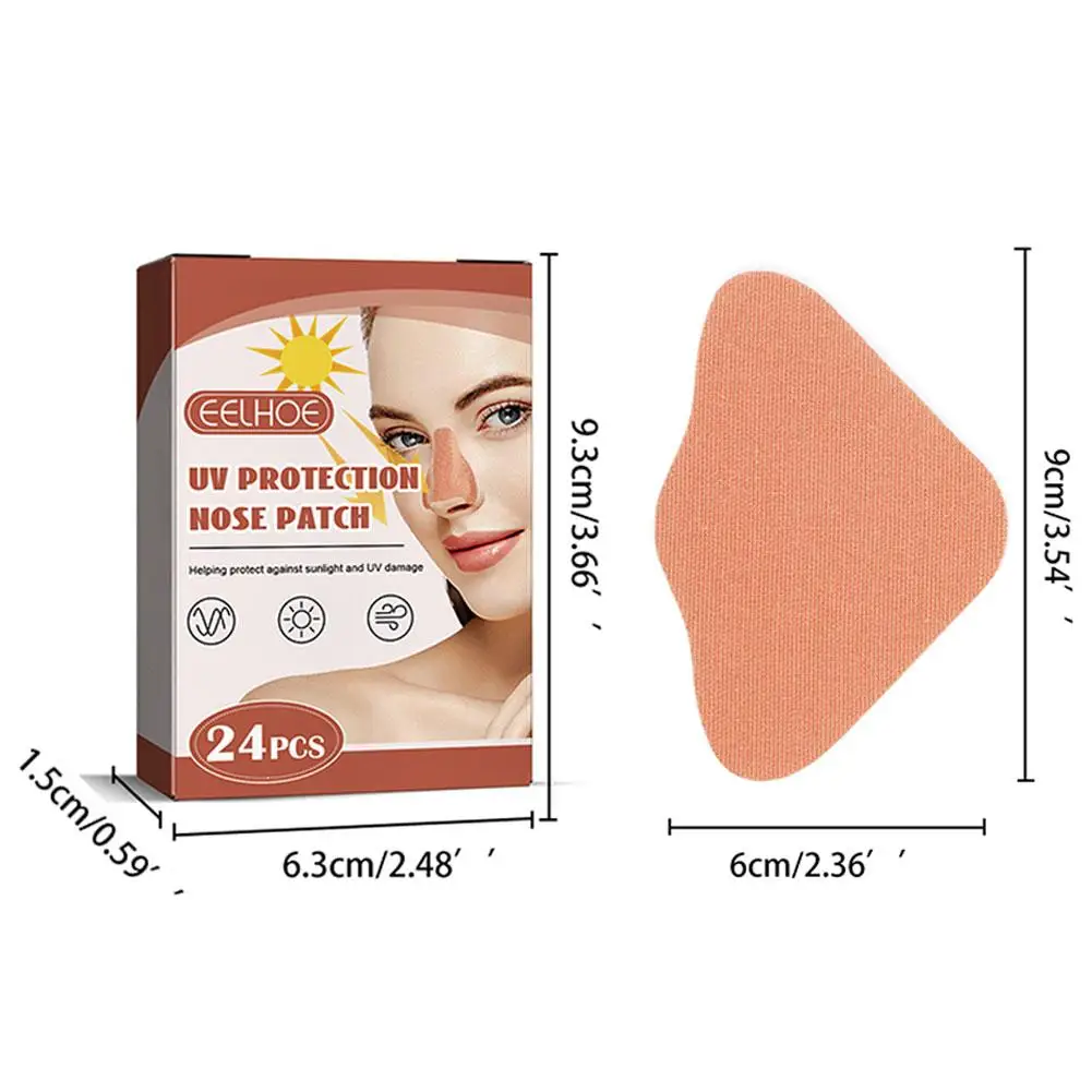 New 24pcs Sunscreen Nose Patch For Summer Outdoor Breathable Nose Skin Sun Protection Patch UV Protection Nose Mask Skin Care