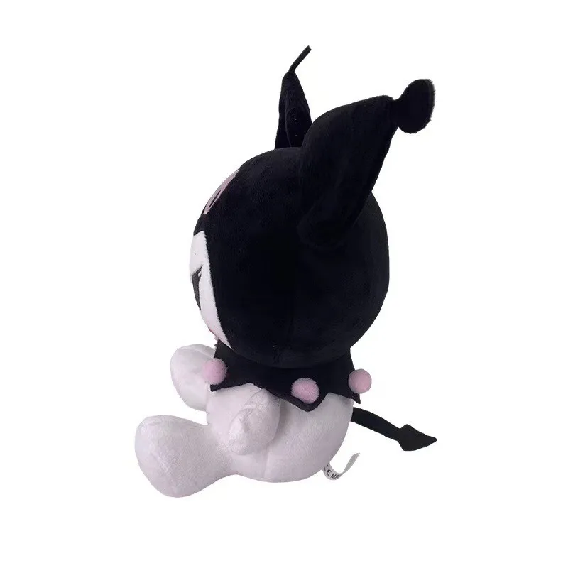 25cm Sanrio Black Cartoon Sitting Kuromi Pillow Plush Toy Cartoon Soft Fill Animal Strawberry Melody Doll Girl Birthday Gift