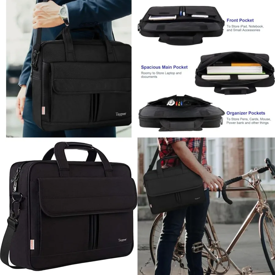 

Laptop Bag, Professional Busess Office Briefcase for Men Women, Premium Water Resistant Carry On Laptop Case Shoulder Messenger