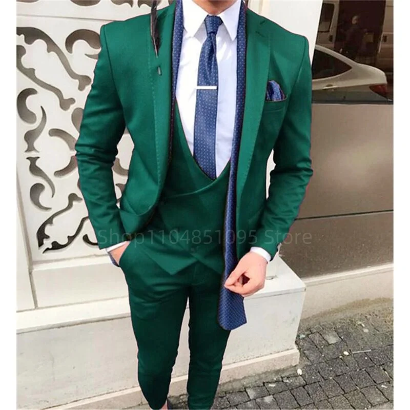 

New 3 Piece Men Suits Formal Slim Fit Men Clothing Wedding Casual Groom Tuxedos Classic Style Business Jacket Vest With Pants