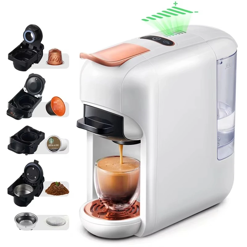 5 in 1 Black Espresso Portable Universal Capsule Coffee Machine