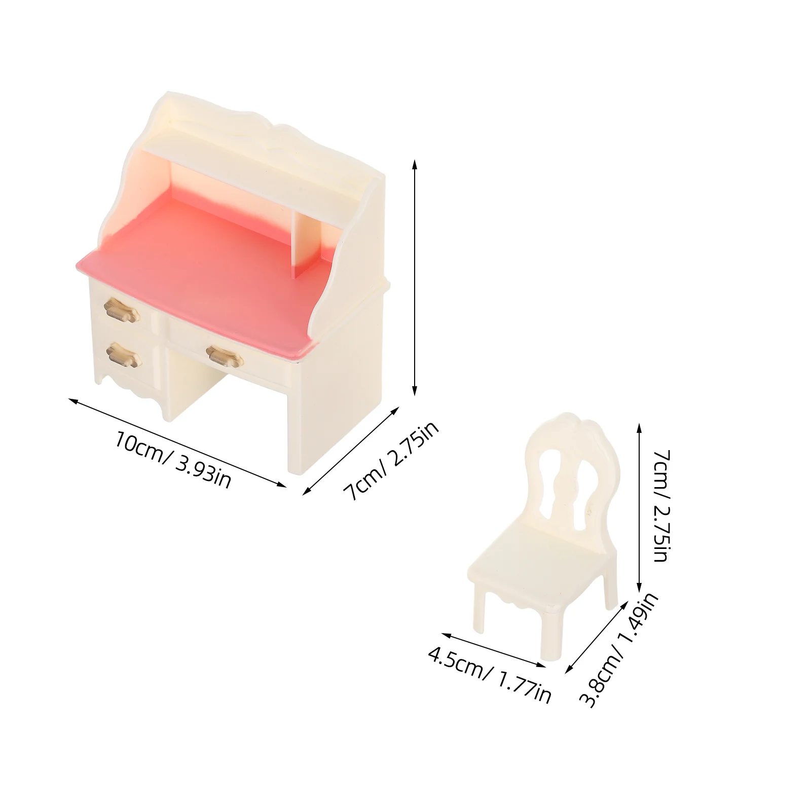 5 مجموعات من طاولات وكرسي أثاث المكاتب المصغرة، تصميم حديث لتزيين مشهد المنزل الصغير، لعب الأدوار الإبداعية