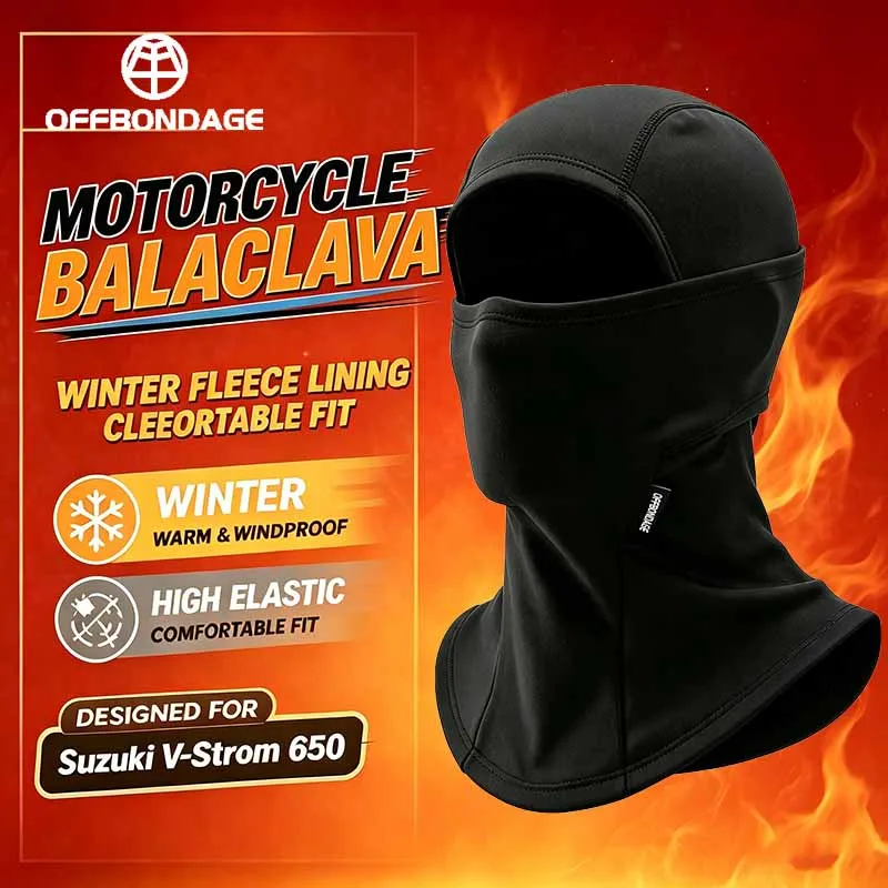 OFFBONDAGE Winter Warm Balaclava Windproof Full Face Mask Motorcycle Mask Helmet Lining Outdoor Ski Cycling Warmer Thermal Mask