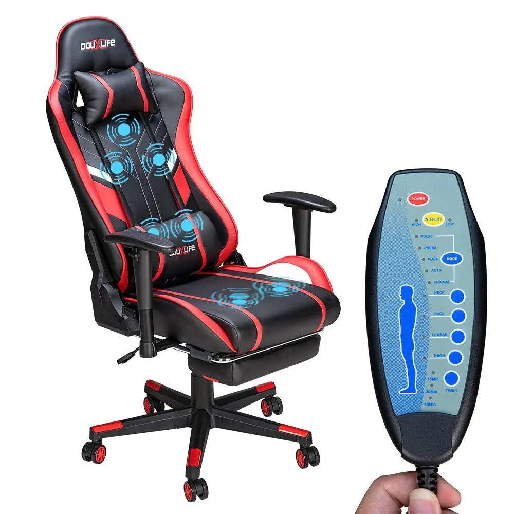 Silla ergonómica para juegos de GC-RC03, Sillón de masaje, diseño de espalda alta, Lumbar, relajante, PU, personalizado, ordenador, Oficina