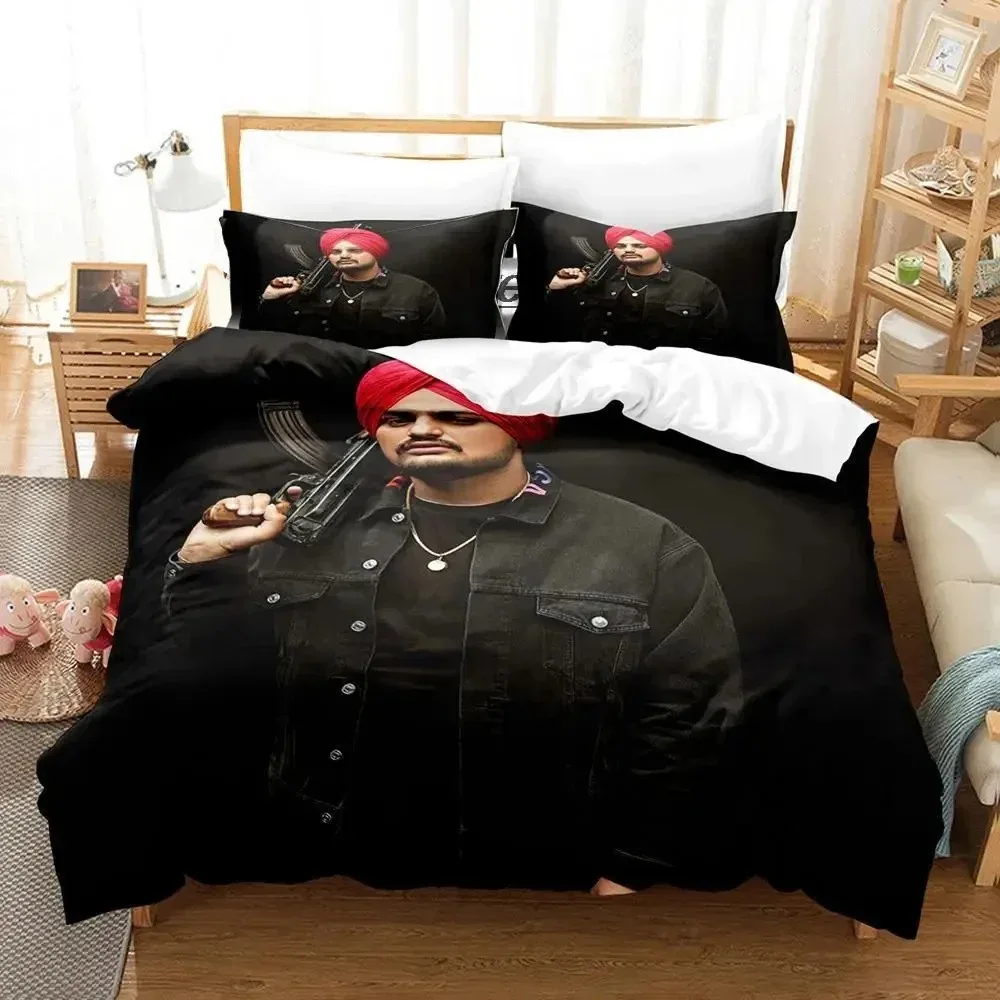 

Sidhu Moosewala RIP Bedding Set 3D Printed Suitable for Bedroom Duvet Cover Set With Pillowcases Kids Home Textile