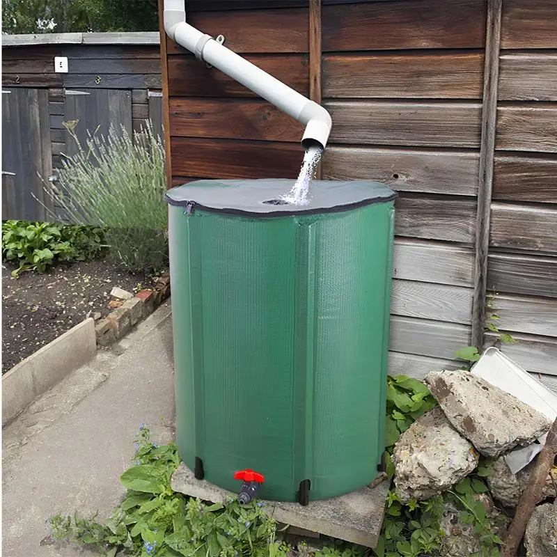 

225L Rain Barrel Water Collector Portable Collapsible Water Storage Tank Large Capacity Garden Container for Rain Collectioon