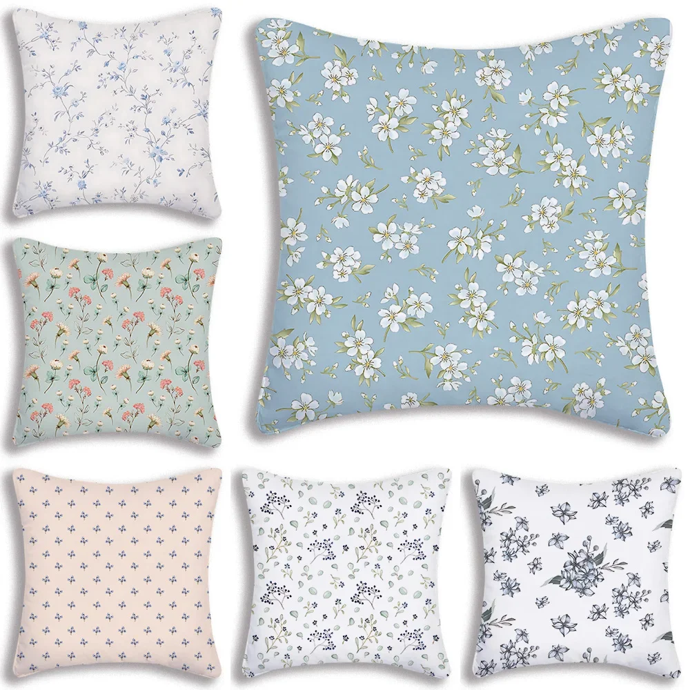 

Floral Pillow Covers Cartoon Sofa Decorative Home Double-sided Printing Short Plush Cute Cushion Cover