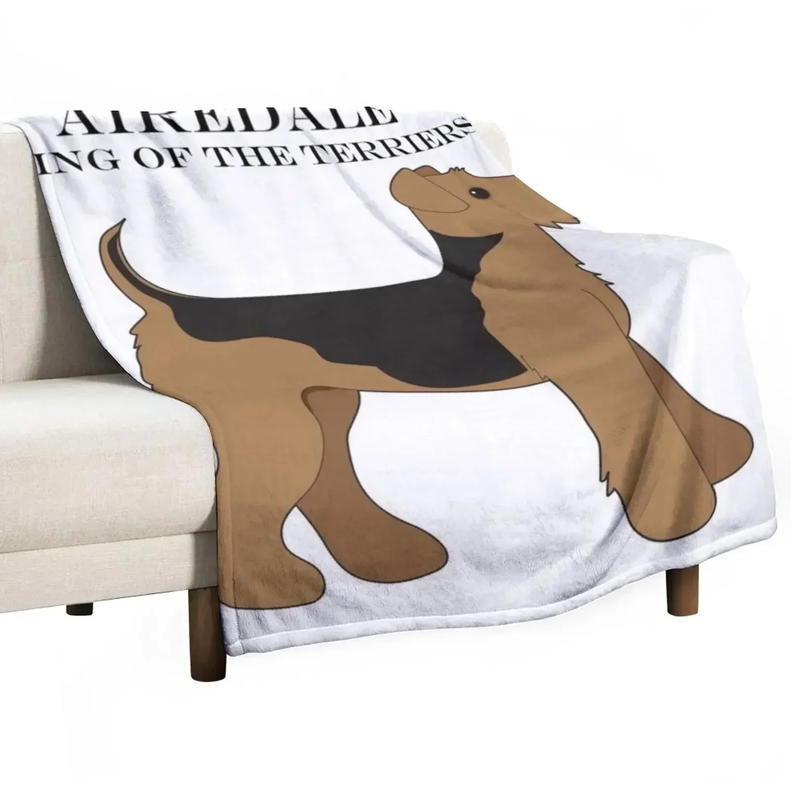 

Airedale King of the Terriers Throw Blanket Thermals For Travel Sofa Quilt Camping Blankets