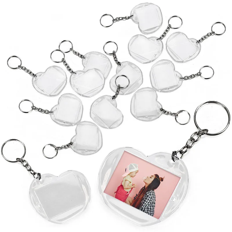 100 Pieces 3x4 Heart Acrylic Keychain