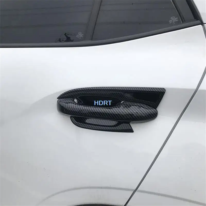 Car Door Handle ABS Chrome Bowl Cover Trims Frame Sticker For Hyundai IX25 Creta (Venue) 2020 2021 2022 Carbon Fiber Accessories