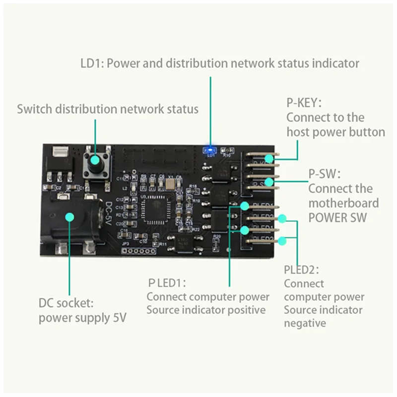 컴퓨터 원격 스위치 Wifi 스마트 PC 시작 시작 카드 시작 카드 Arduino 용 Sinilink 스마트 홈과 함께 작동