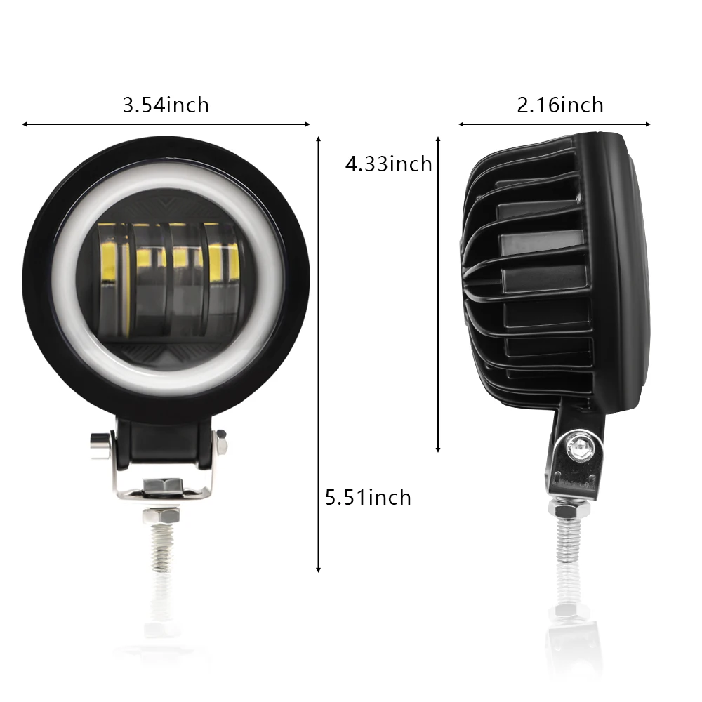 Fog Square Or Round Headlight for Auto/Motor Vehicles And Electric Scooters Arctic V3+,  1 Piece