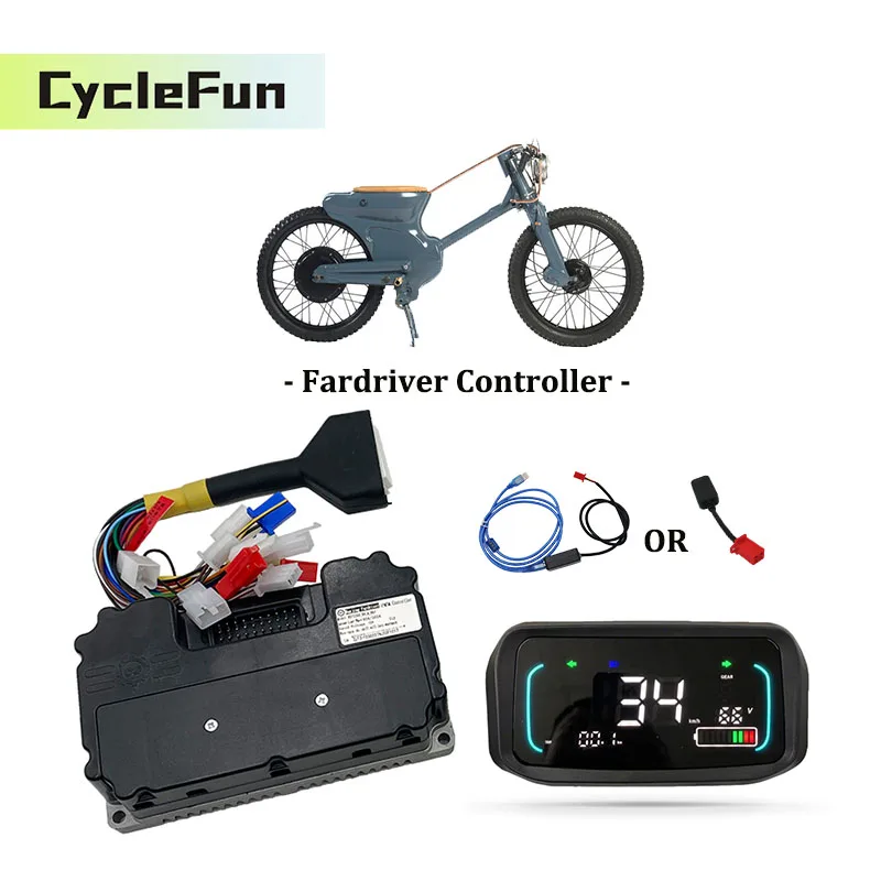 

Original FarDriver 500W-2000W ND72200 BLDC Controller DC 55A Phase 200A With N7 Display For Electric Scooter E-bike Accessories
