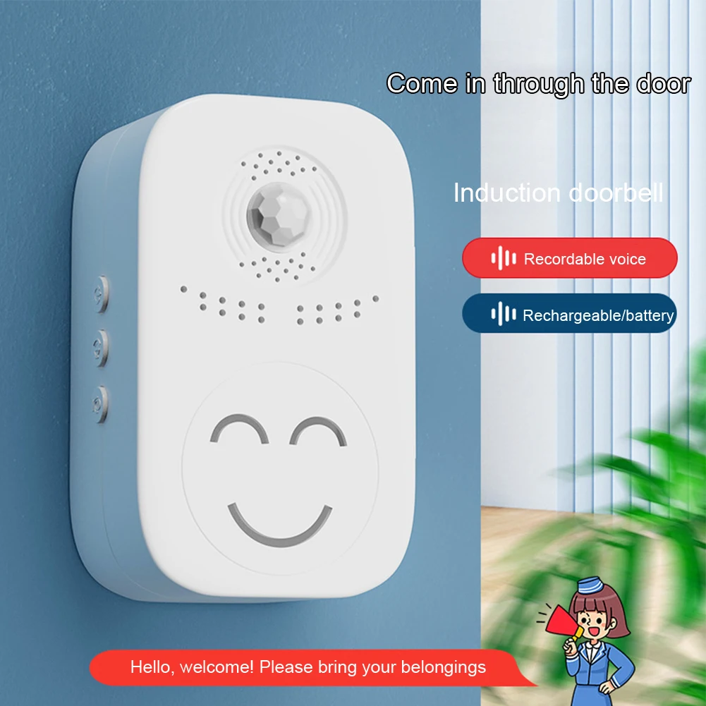 توفر جرس باب تسجيل قابل للتخصيص للشركات مع كشف الحركة بالأشعة تحت الحمراء 12 رسائل تهنئة فريدة من نوعها