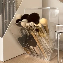 Dressing Table Storage Box Acrylic Makeup Brush Holder Transparent Adjustable Deskto Bathroom Waterproof Storage Accessories