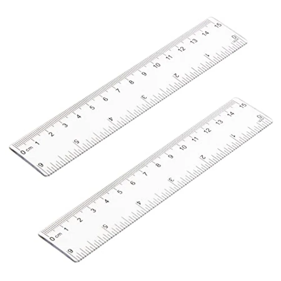 

Office Supply: Clear Plastic Ruler 6 Inch Transparent Shatterproof 2 Pack