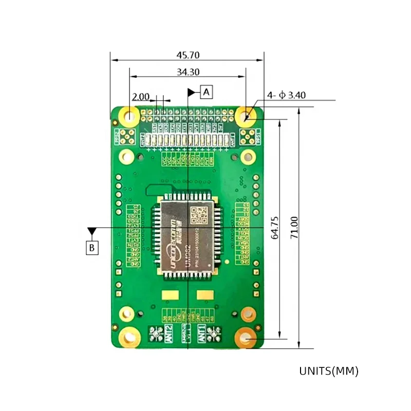 AP1UM982 High Precision Differential Positioning And Heading Double Antenna GNSS RTK Module Board For Precision Agriculture