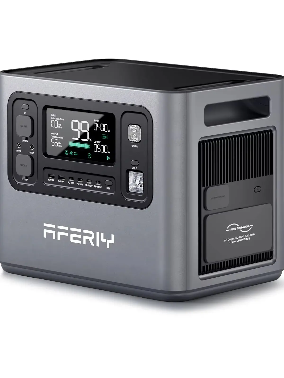 EU-Lagerbestand AFERIY P280 2800W Tragbare Powerstation 2048Wh Erweiterbare LiFePO4-Batterie Solargenerator, 4 Lademodi AC/Solar/Auto/AC+Solar, Echte USV-Unterbrechungsfreie Stromversorgung, Mehrfache