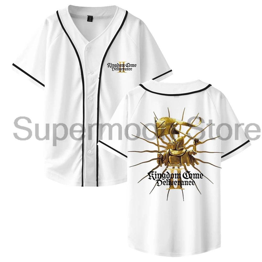 المملكة تعال Deliveryance II فارس الساخن لعبة البيسبول جيرسي الخامس الرقبة قصيرة الأكمام زر متابعة قمصان النساء الرجال الشارع الشهير المحملة