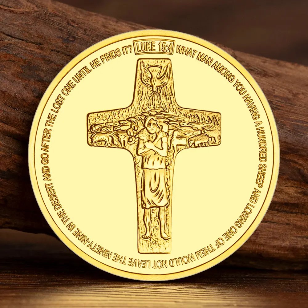 2013 البابا 266th للكنيسة الكاثوليكية البابا فرانسيس الذهبي مطلي تذكارية عملة تحصيل هدية ديكور المنزل #2