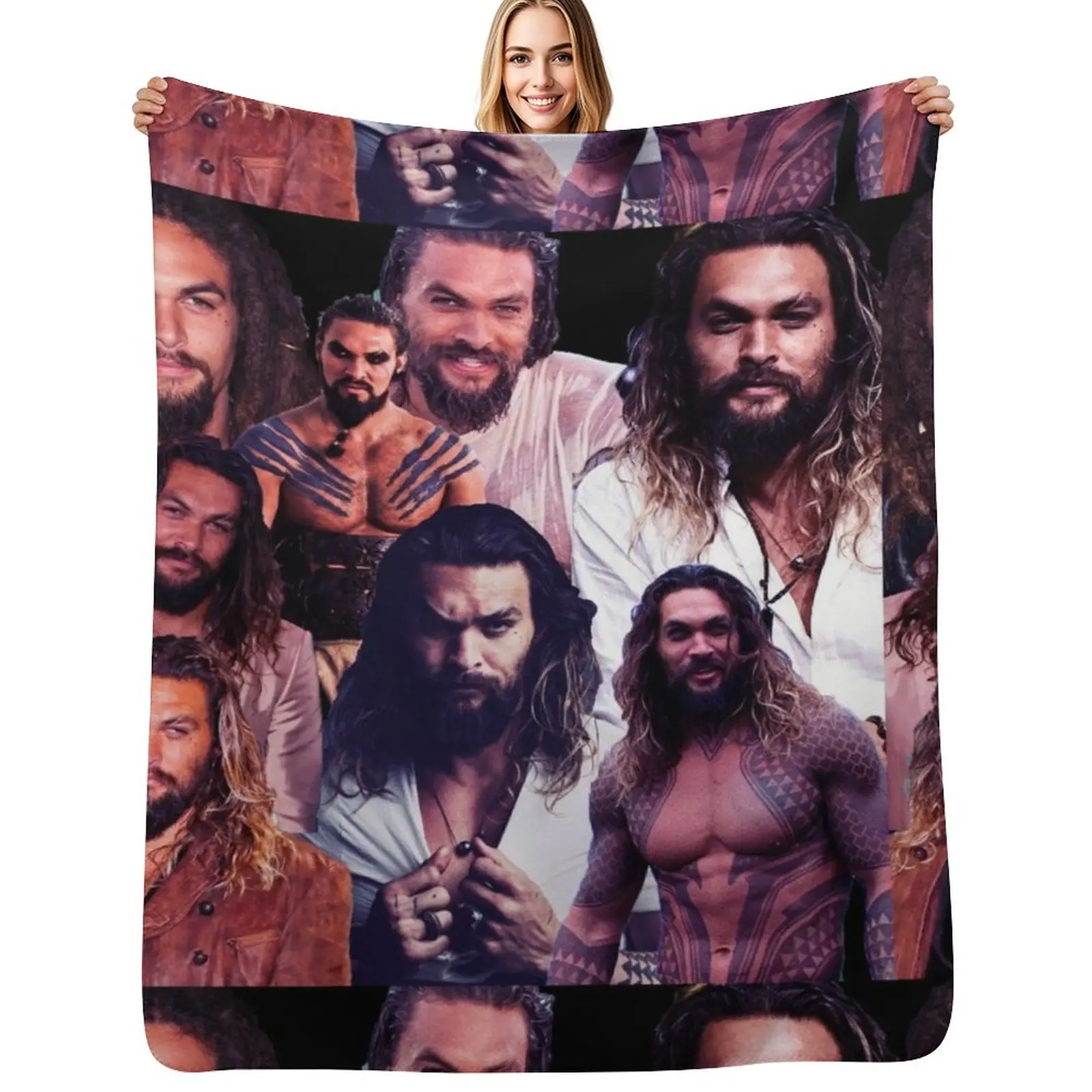 

Jason mamoa collage poster design Throw Blanket Thins Luxury Brand for babies Blanket