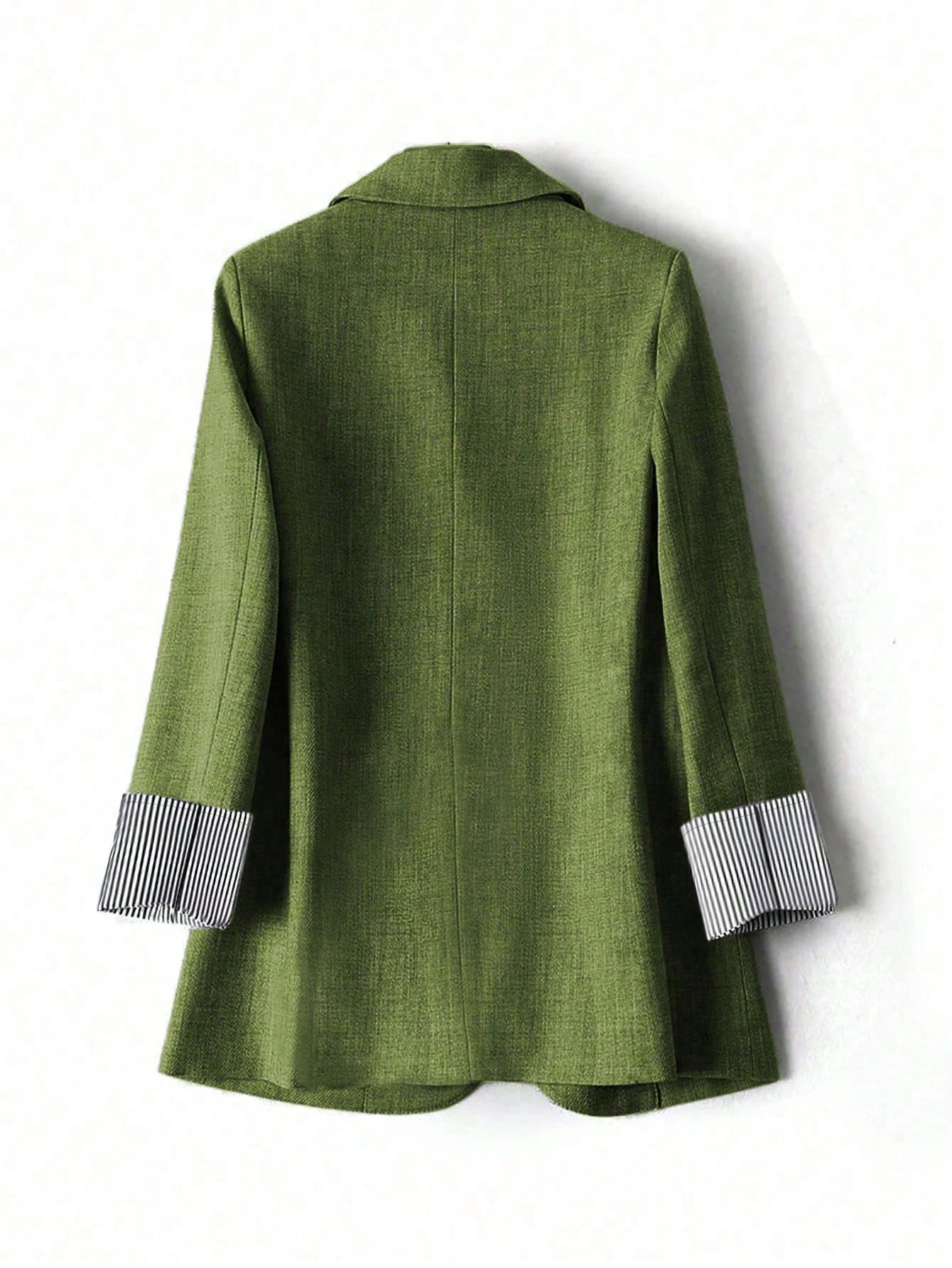 Ladies Four-Season Plaid Splice Solid Color Suit Jacket Professional Casual Outerwear for Women