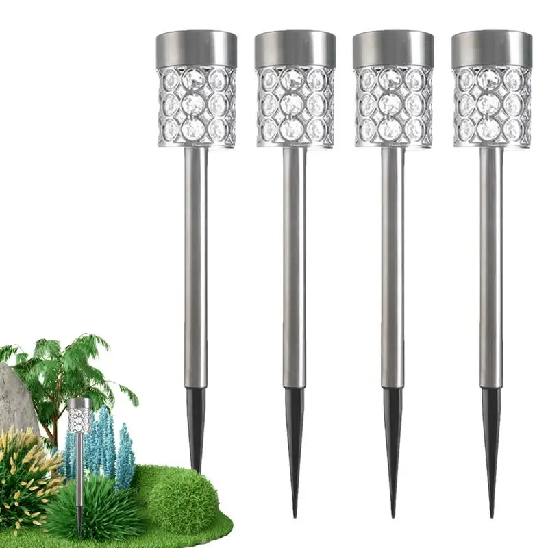 

Solar Pathway Lights 4X Solar Powered Hollow Out Lights Waterproof Outdoor Lighted Stake Solar Garden Light Landscape Path