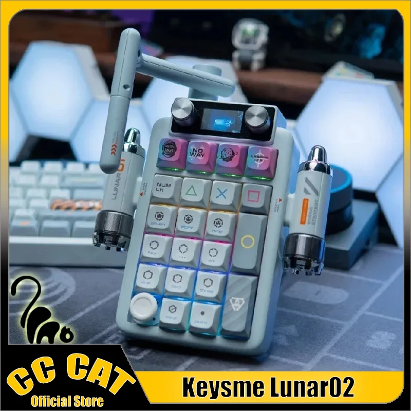 

KeysMe Lunar02 Mechanical Keypad 21 Keys 2.4G Mini Bluetooth Keyboard RGB Customization Keypad Hot-Swap Numpad Keyboard For PC