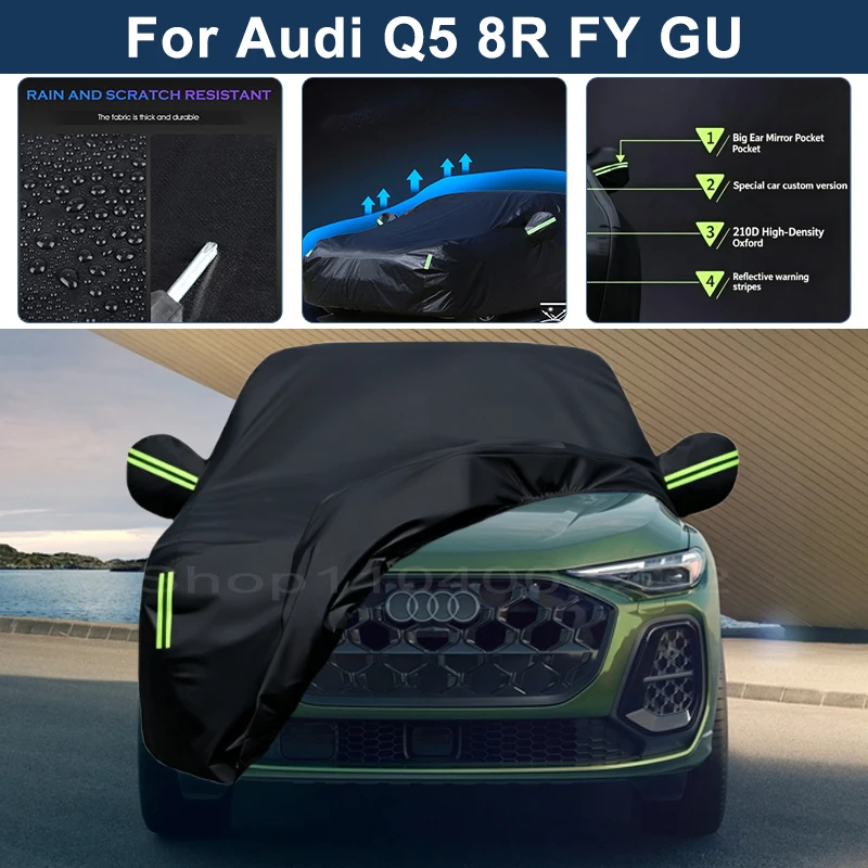 Auto Exterior Sun-Snow Protective Car Cover For Audi Q5 8R FY GU Waterproof Dustproof Anti-UV Outdoor Cover