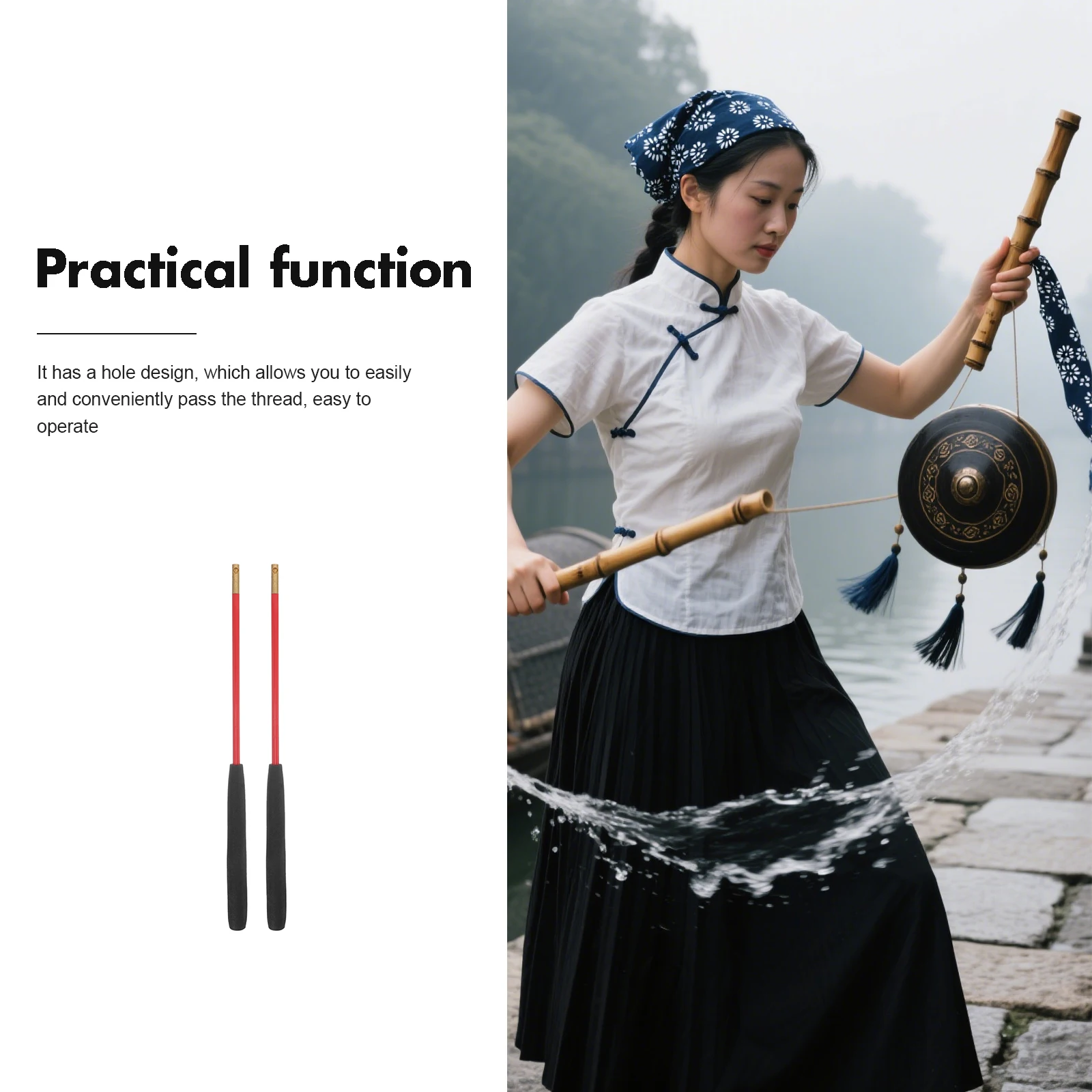 44.5cm profesjonalny sztyft Diabolo, uchwyt antypoślizgowy, stały drążek do żonglerki