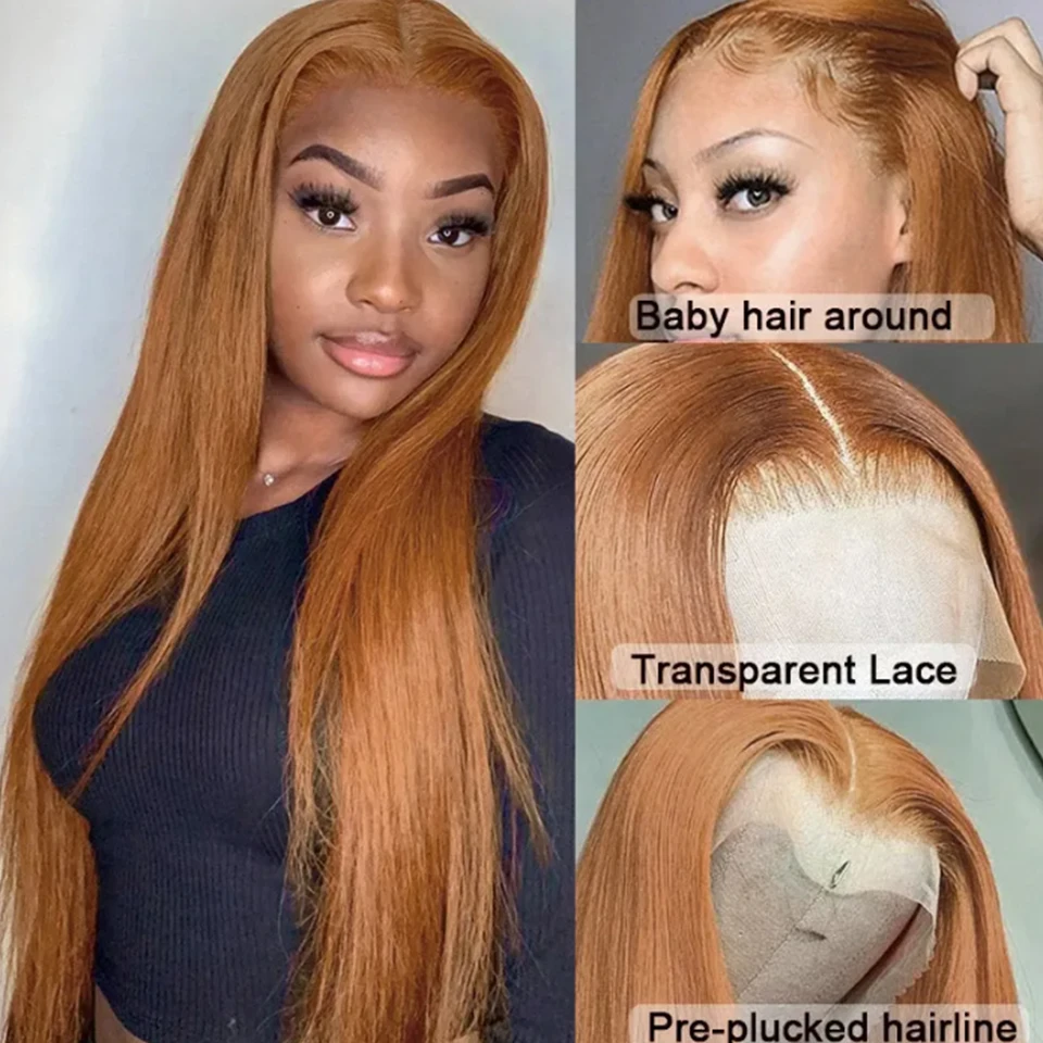 Brown Straight 13x4 Lace Front Wig #30 Straight Human Hair Wigs 4x4 Lace Closure Wigs 13x4 Body Wave Lace Front Human Hair Wig
