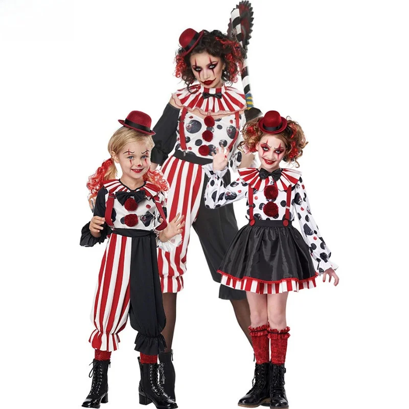 

loween Costume Parent-Child Clown Play Set Dr up Par School Stage Outfit Polyester Fiber 00% Traditional Chinese Ope...