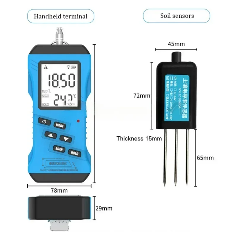 7 in 1 Rapid Soil tester Meter Nitrogen Phosphorus Potassium N P K pH Humidity Moisture Nutrient Conductivity Tester EC Meter