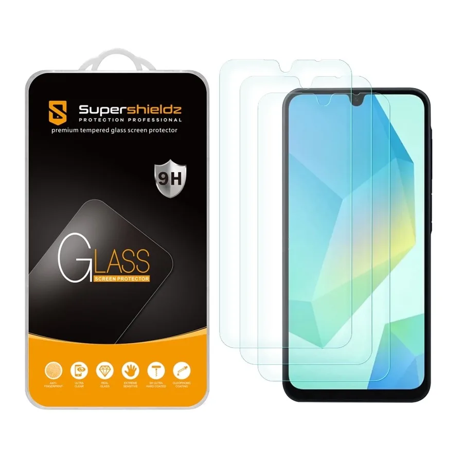 3 Pack Designed for Samsung Galaxy A16 5G Tempered Glass Screen Protector, Anti Scratch, Bubble Free