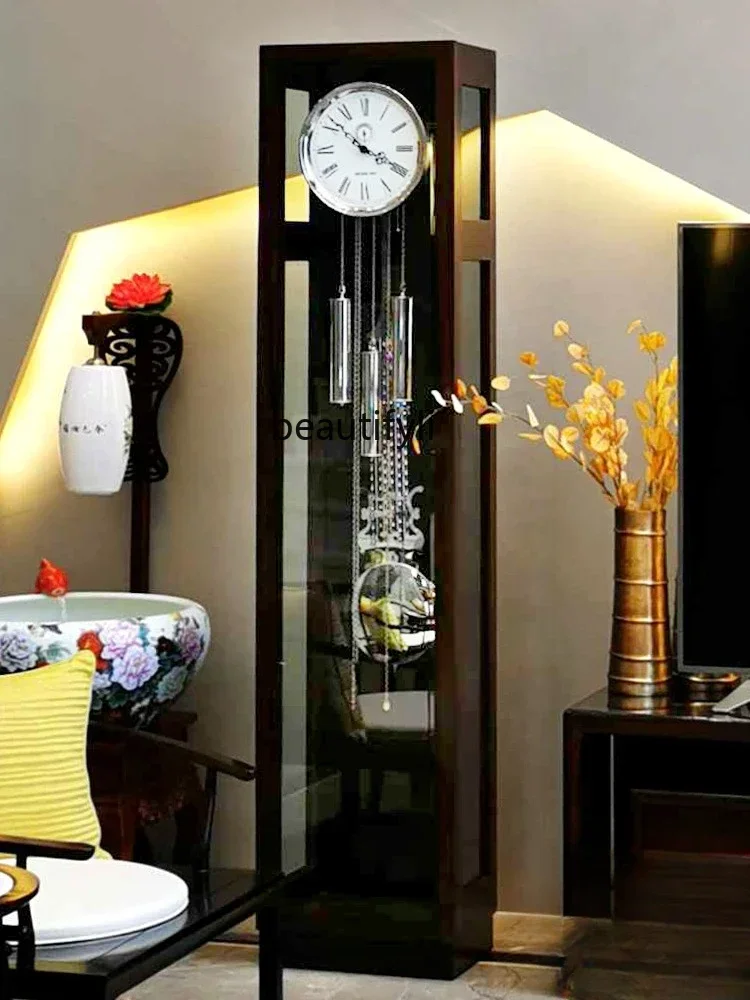 NQ European-Style the Grandfather Clock Living Room Simple Mechanical Floor Clock Hermle Movement Light Luxury Modern