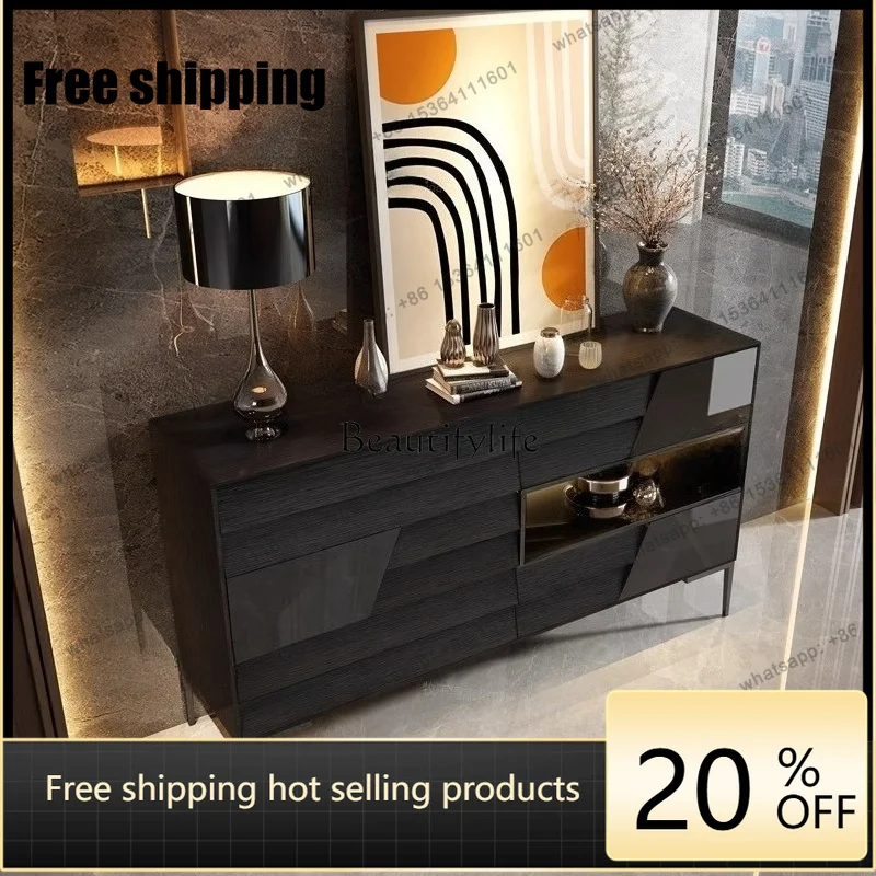 Factory Direct  Italian chest modern light luxury villa living room high-end glass cabinet master bedroom minimalist bedside