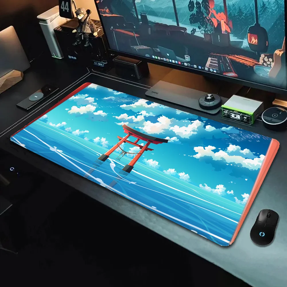 

Non-Slip Gaming Mouse Pad Torii Desk Accessories Gamer Cabinet Games Mousepad Anime Computer Desks Keyboard Mat Mats Office Pc