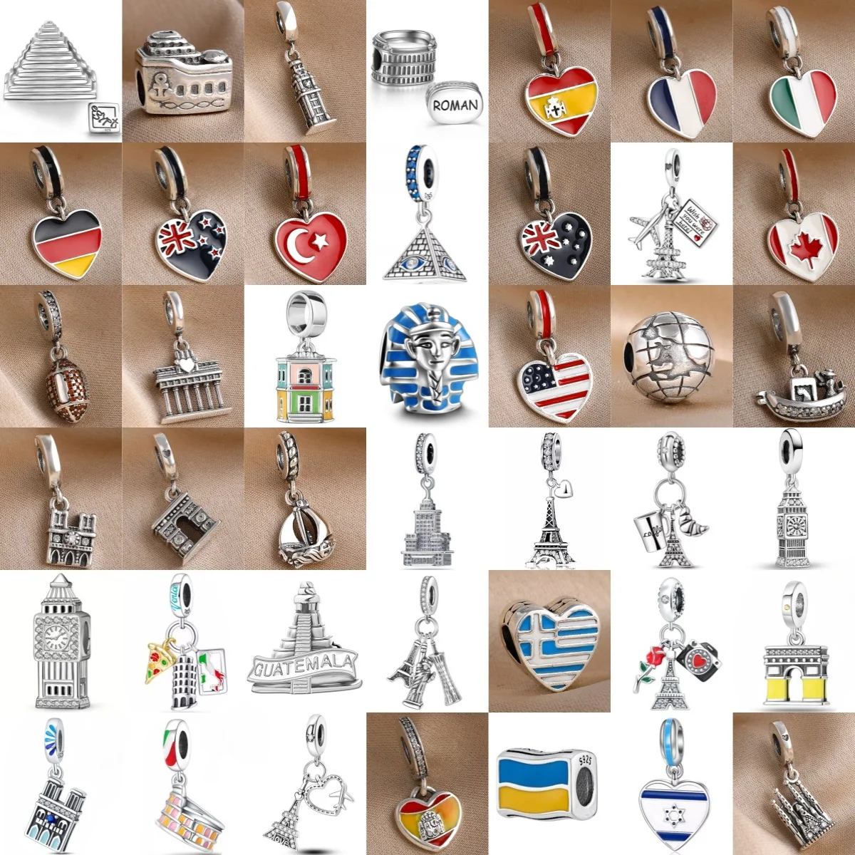 2026 925 Sterling Silver Paris Tower Aircraft Travel Charm P