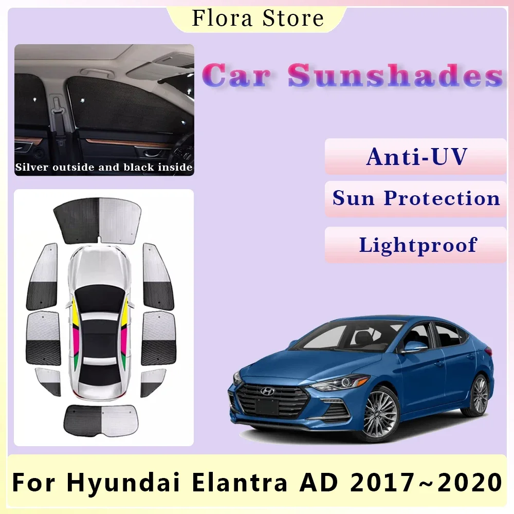 Car Sunshades for Hyundai Elantra AD Avante Sport 2017~2020 Rear Side Window Visor Full Coverage Sun Windshield Cover Accessorie