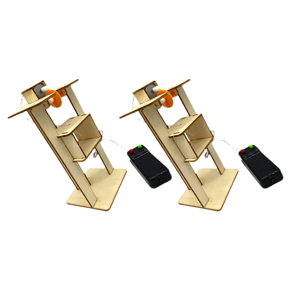 

2pcs Diy Elevators Puzzle Making Kit Elevator Set Lifts Building Crafts Science Experiment Kit For Kids Educational Assembly