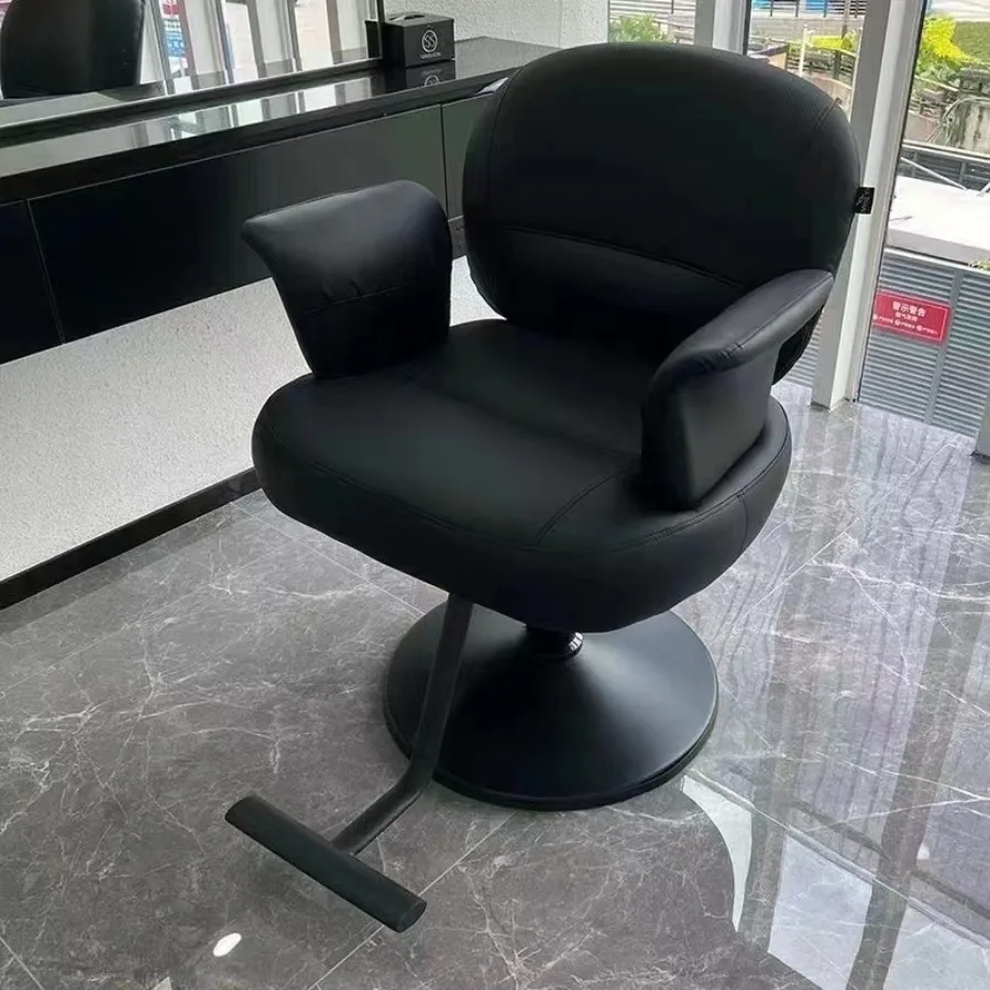 Black Hairdressing Chair Cream Makeup Artist Hair Salon Equipment Hairdressing Chair Professional Portable Cadeiras Salon Chair