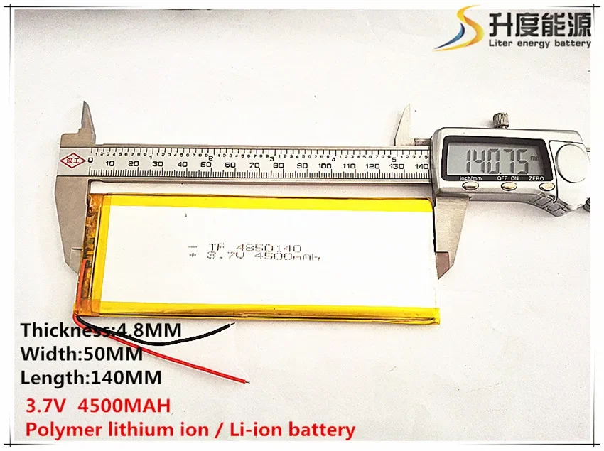 3.7V 4500mAh 4850140 Lithium Polymer Li-Po li ion Rechargeable Battery cells For Mp3 MP4 MP5 GPS  mobile bluetooth