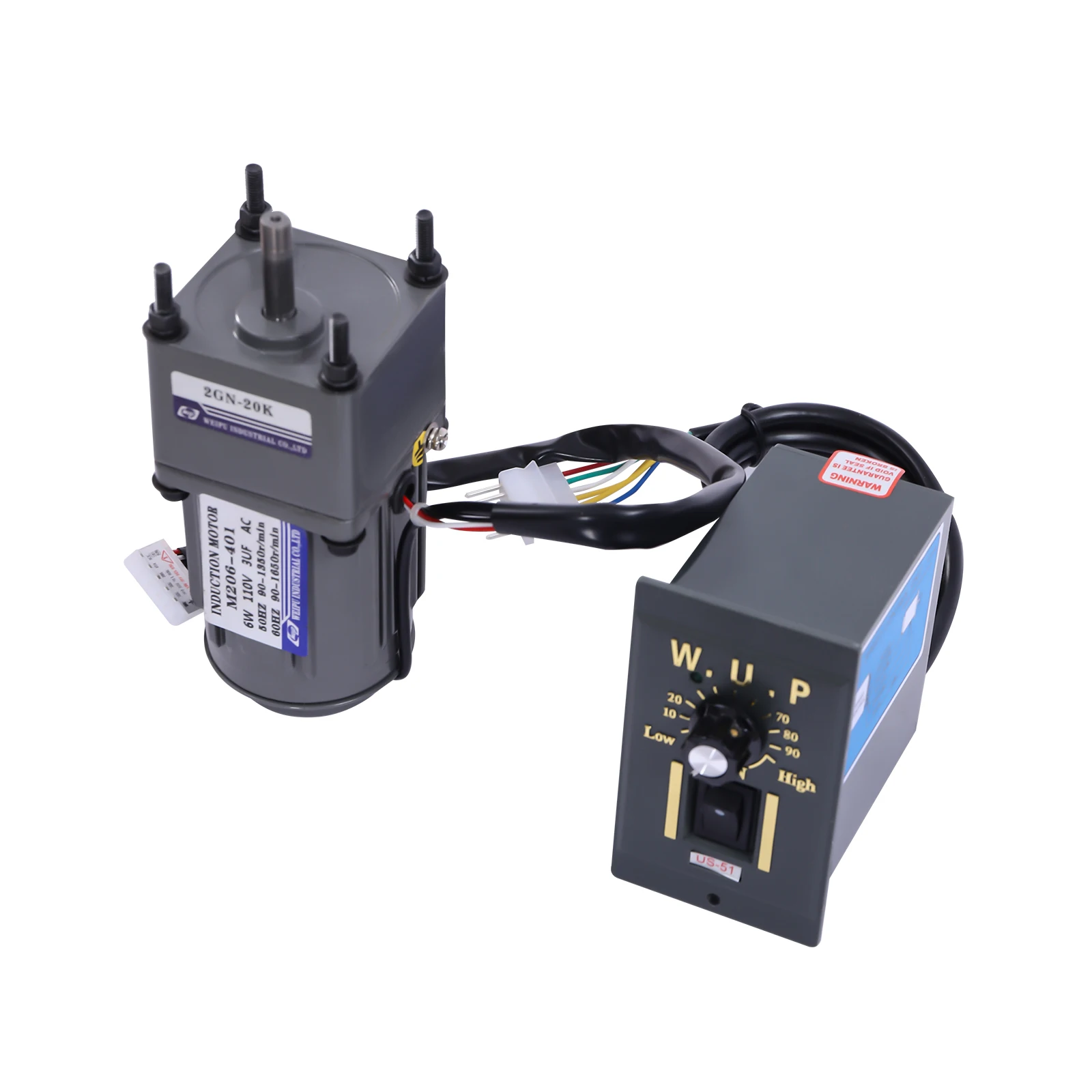 6W Rated Speed 0-1400rpm Output Speed Range 0-68rpm Motor Speed Controller Speed Adjustable Regulator Gear Motor (20k)