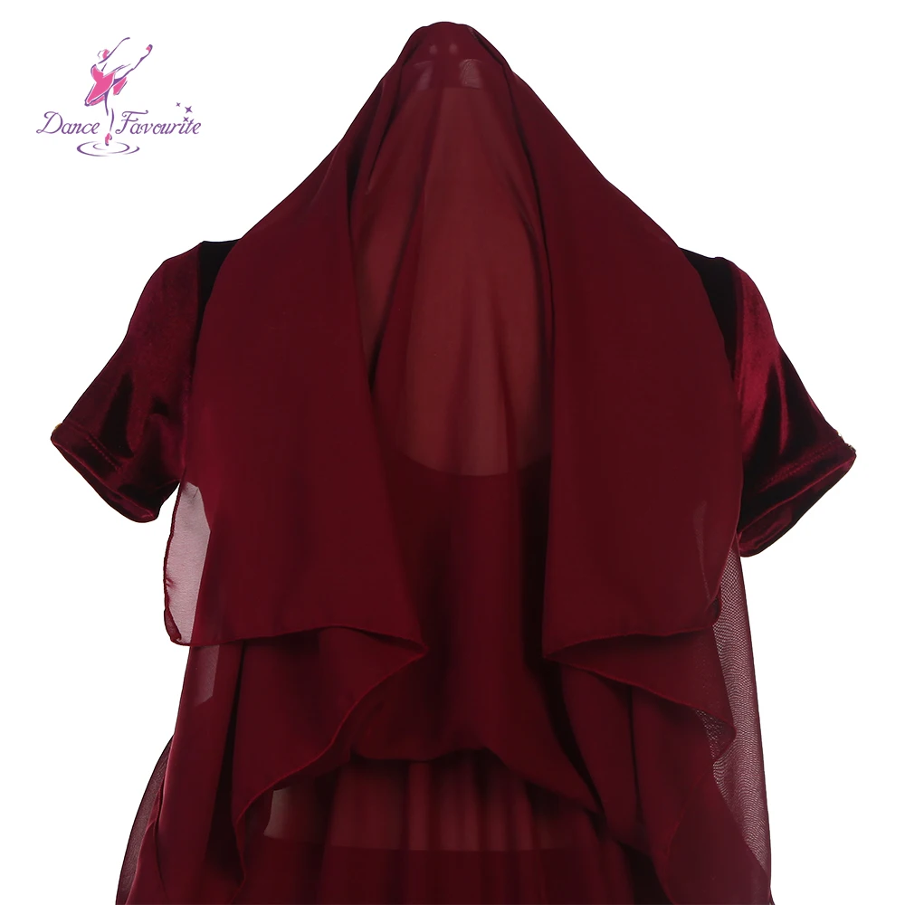 Burgundy Velvet and Chiffion Ballet Costumes, Group dance Arabian Dance Costume 25048