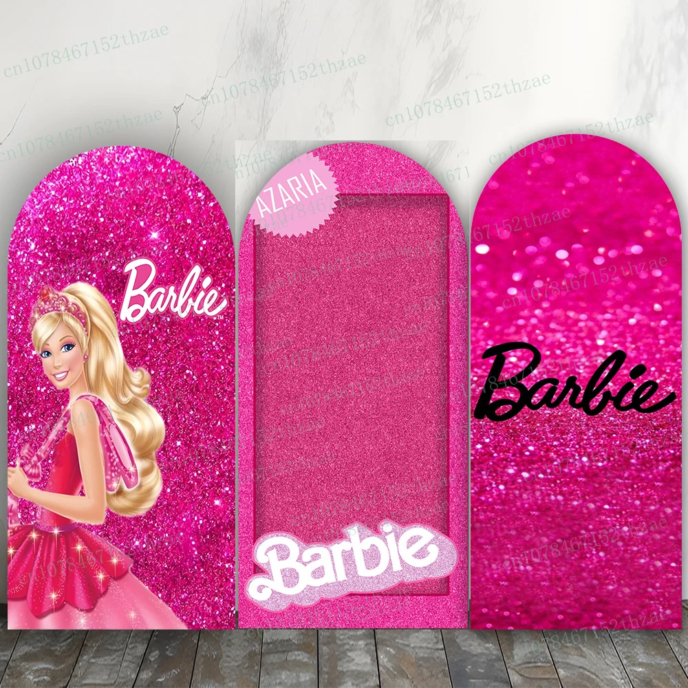 

Barbie Birthday Party Photo Background Pink Arch Photography Backdrop Party Banner Photo Backdrop