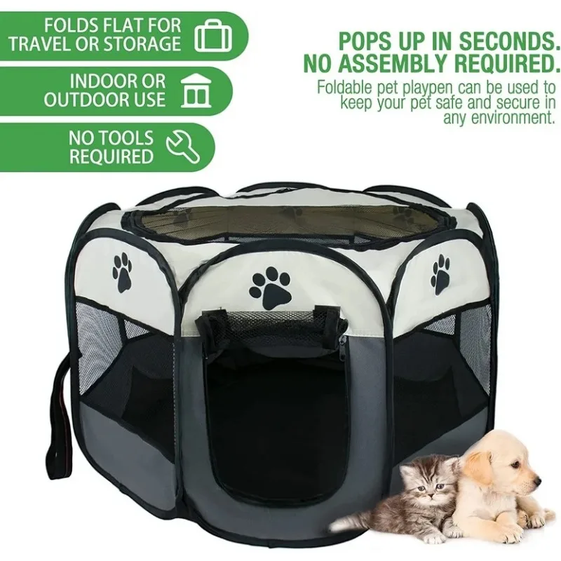 Imagem -03 - Cercadinho de Estimação Dobrável com Cerca Interior Oxford Leve Puppy Play Pen para Cães Médios Playpens Portáteis para Gato