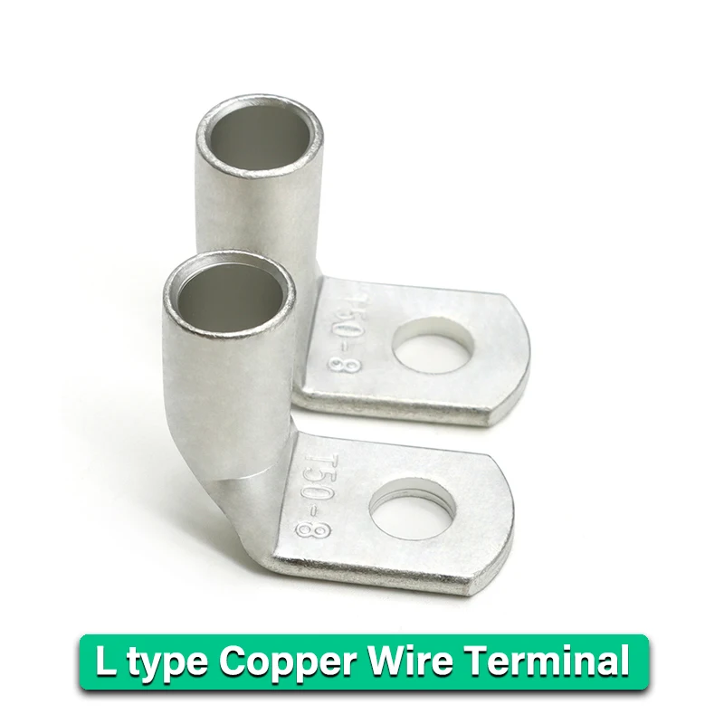 

1/5pcs Wire Terminal L-type Right Angle 90 Degree Bend Nose T35/50/70/95-6/8/10/12 Tinned Copper Crimp Connector Cable Lugs