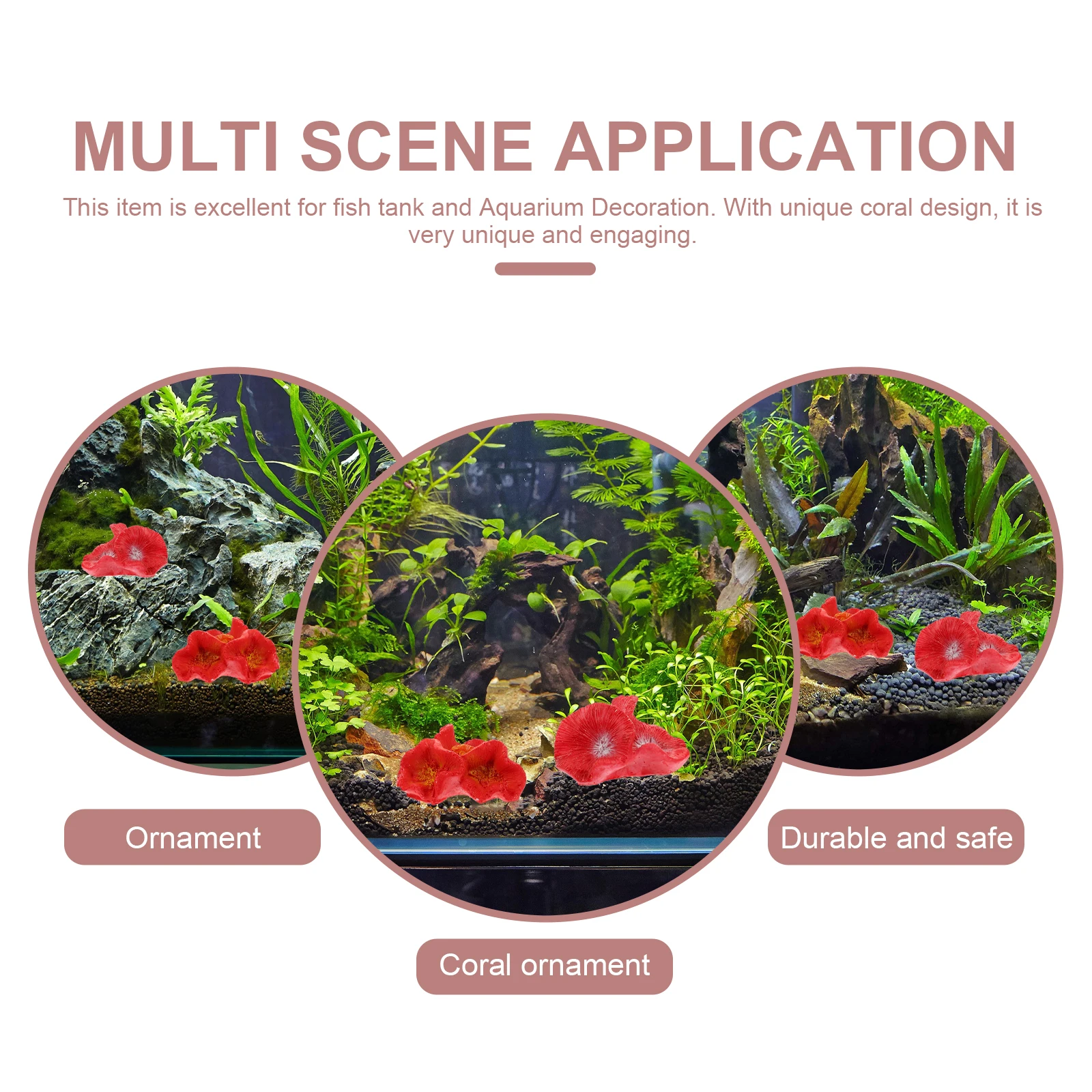 

2pcs Aquarium Coral Ornament Resin Decoration Hideout Shrimp Habitat Artificial Coral Fish Tank Supplies Aquarium Decor
