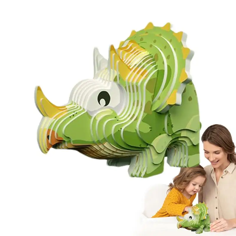 Dinosaur Puzzle 3D Jigsaw Paper Toy Dinosaur Animal Puzzle Dinosaur Building Blocks 3D Animal Puzzle For Preschool Learning Earl